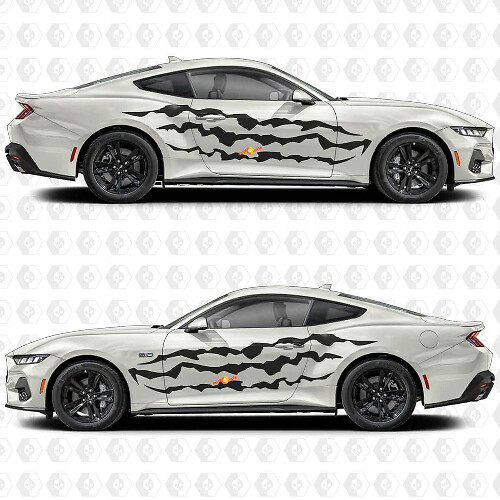 Pegatina de vinilo con franjas de garra para la puerta lateral para Musclecar Musclecarmodel