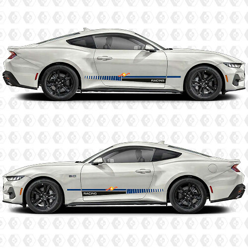 Gráficos de Calcomanía de Vinilo en la Puerta Lateral con Franjas de Estilo Racing para Musclecar Musclecarmodel