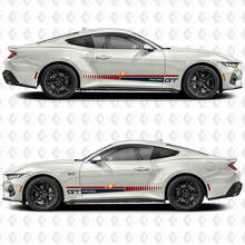 Calcomanías de vinilo con rayas laterales estilo GT Racing para puerta para Ford Mustang 2