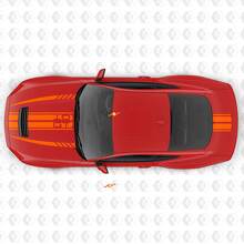 Vinilos adhesivos de rayas musculares simétricas GT para capó y maletero para Ford Mustang 3
