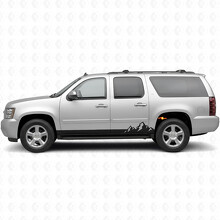 Vinilos en franjas para puertas y paneles de estribo Mountain Range para Chevrolet Suburban GMT900 2007-2014_2