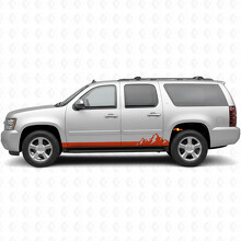 Vinilos en franjas para puertas y paneles de estribo Mountain Range para Chevrolet Suburban GMT900 2007-2014_4