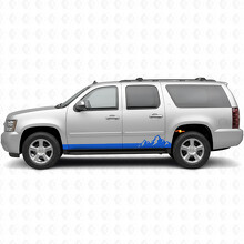 Vinilos en franjas para puertas y paneles de estribo Mountain Range para Chevrolet Suburban GMT900 2007-2014_5
