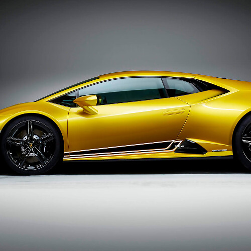 Calcomanías de vinilo con franjas laterales para paneles bajos de puertas para Lamborghini Huracan Evo 1
