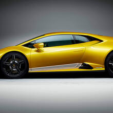 Calcomanías de vinilo con franjas laterales para paneles bajos de puertas para Lamborghini Huracan Evo 3