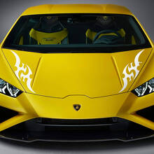 Calcomanías de vinilo con gráficos tribales para capó para Lamborghini Huracán Evo 2