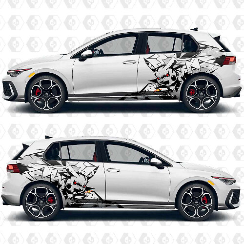 Kit de Vinilo Adhesivo de Rayo Pikachu para Cuarto Trasero de Volkswagen Golf