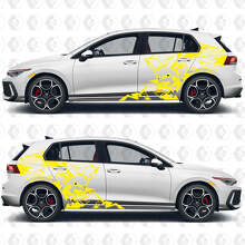 Kit de Vinilo Adhesivo de Rayo Pikachu para Cuarto Trasero de Volkswagen Golf_3