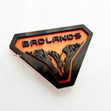 Montañas Badlands Insignias de guardabarros Emblema de portón Placa 3D 2