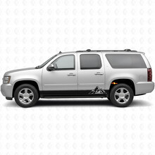 Vinilos de franjas superpuestas para puertas y paneles estribos para Chevrolet Suburban GMT900 2007-2014_2