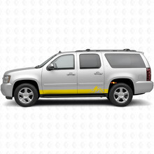 Vinilos de franjas superpuestas para puertas y paneles estribos para Chevrolet Suburban GMT900 2007-2014_3