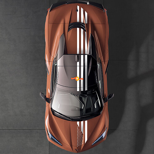 Juego de Calcomanías con Rayas de la Bandera de EE. UU. para Chevrolet Corvette C8 1