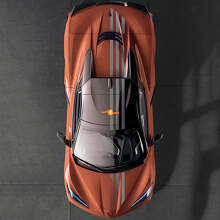 Calcomanía adhesiva de vinilo con franjas superiores de la bandera de EE. UU. para capó, techo y maletero para Chevrolet Corvette C8 2020-presente_2