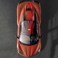 Calcomanía adhesiva de vinilo con franjas superiores de la bandera de EE. UU. para capó, techo y maletero para Chevrolet Corvette C8 2020-presente_3