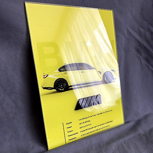 Panel de arte de pared de garaje en acrílico brillante BMW M3 G80