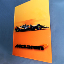 Panel de arte de pared de garaje de acrílico brillante personalizado F1 McLaren 3