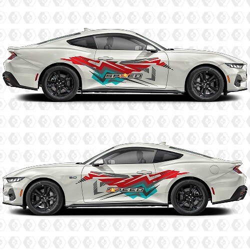 Adhesivo Vinilo Calcomanía Gráficos para Puerta Lateral de Arte Rápido Abstracto para Musclecar Musclecarmodel