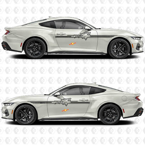 Calcomanías de vinilo con diseño de contorno de Coyote para la franja lateral de la puerta para Ford Mustang 1