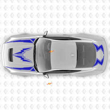 Calcomanía de vinilo con franjas de rayo para capó y maletero para Ford Mustang 2