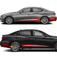 Kit de adhesivos de vinilo a rayas Strobe Racing para paneles laterales de Infiniti Q50 Q60_2
