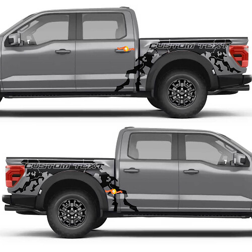 Abstract Graphics Text Side Doors Rear Wings Vinyl Decal Sticker for Ford F-150 1