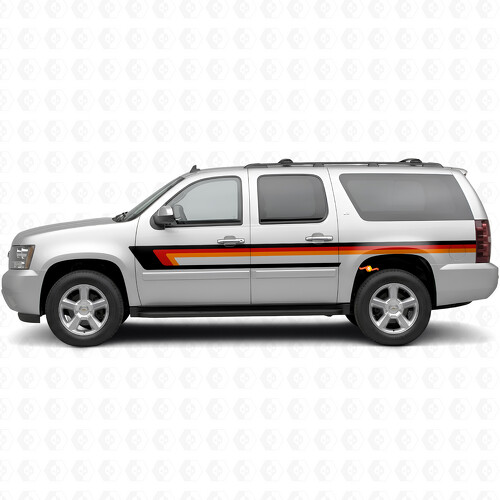 Tiras de vinilo retro superiores para línea de cintura de puerta y cuarto trasero para Chevrolet Suburban GMT900 2007-2014