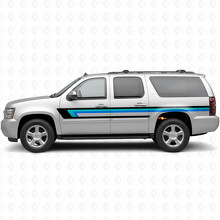 Tiras de vinilo retro superiores para línea de cintura de puerta y cuarto trasero para Chevrolet Suburban GMT900 2007-2014_2