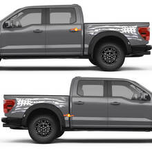 Calcomanía de vinilo de guardabarros trasero con bandera de EE. UU. desgastada para Ford F-150 3