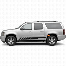Vinilos en rayas inclinadas para puerta de carreras y panel de estribo para Chevrolet Suburban GMT900 2007-2014_2