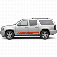 Vinilos en rayas inclinadas para puerta de carreras y panel de estribo para Chevrolet Suburban GMT900 2007-2014_4