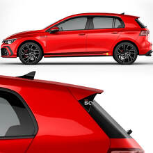 Kit de adhesivos de vinilo con franjas laterales de carreras y spoiler GTI 50 para Volkswagen Golf GTI Edición 50_2