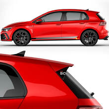 Kit de adhesivos de vinilo con franjas laterales de carreras y spoiler GTI 50 para Volkswagen Golf GTI Edición 50_3