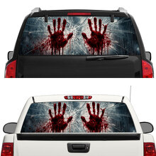 Calcomanía de vinilo de manos zombis con ventana trasera o portón trasero de vidrio roto para pick-ups y SUVs_2