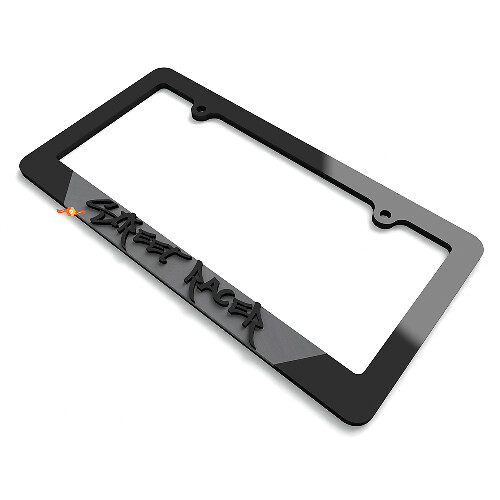 Street Racer Black Grey Acrylic License Plate Frame for Car lovers 1