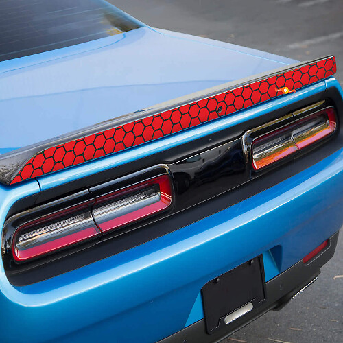 Calcomanía adhesiva de vinilo con gráfico de panal para alerón para Dodge Challenger