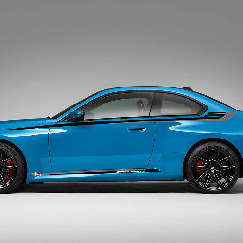 Kit de pegatinas de vinilo con franjas laterales estilo M Performance para BMW M2 G87