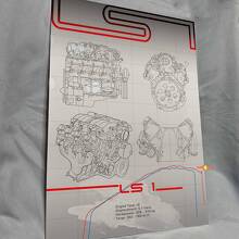 Panel de Arte de Pared de Garaje con Acabado Acrílico Brillante para Motor LS1 Personalizado 3