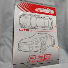 Panel de arte de pared acrílico brillante personalizado para garaje, para fanáticos del Nissan R35_3