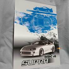 Panel de Arte de Pared de Garaje en Acrílico Brillante Personalizado para Fans del Toyota Supra 3