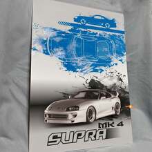 Panel de Arte de Pared de Garaje en Acrílico Brillante Personalizado para Fans del Toyota Supra_3