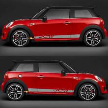 Adhesivo de vinilo con gráficos de rayas JCW para puertas laterales para Mini Cooper F56 3