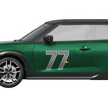 Pegatina de vinilo gráfica lateral con logo 77 Racing para Mini Cooper S 2