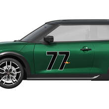 Pegatina de vinilo gráfica lateral con logo 77 Racing para Mini Cooper S 3