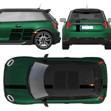 Pegatina Vinilo de Rayas Gráficas de Carreras con Logotipo Victory Edition 52 para Puerta Lateral de Mini Cooper S 2