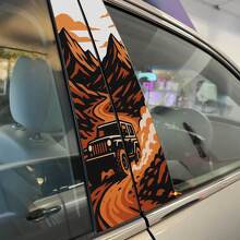 Montañas Todoterreno Sendero de Polvo Puertas Pilar Vinilo Calcomanía Adhesiva 2