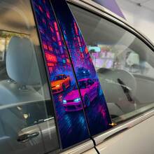 Calcomanía adhesiva de vinilo para puertas pilar de autos de derrape callejero nocturno de Tokio 2