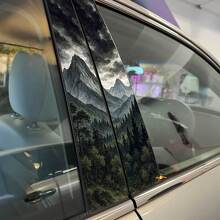 Cielo Tormentoso Bosque Salvaje Montañas Pilar Puertas Calcomanía de Vinilo 2