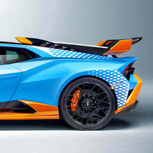 Calcomanía de Vinilo con Gráficos a Cuadros para Guardabarros Trasero Lateral de Carreras para Lamborghini Huracan STO 2