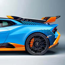 Calcomanía de Vinilo con Gráficos a Cuadros para Guardabarros Trasero Lateral de Carreras para Lamborghini Huracan STO 3