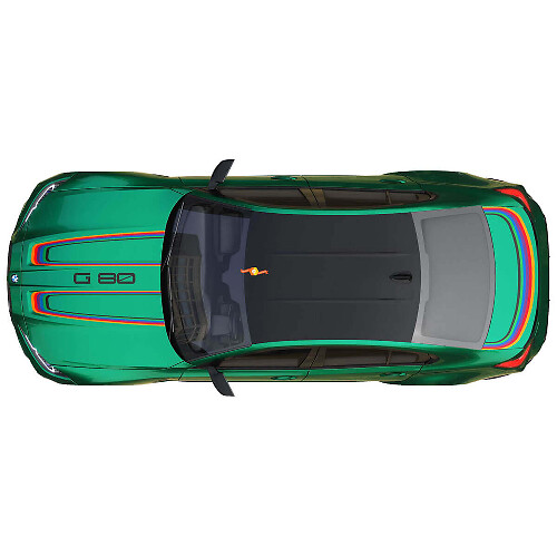 Calcomanía de vinilo con franjas para cofre y cajuela M Performance 2 para BMW M3 G80 1
